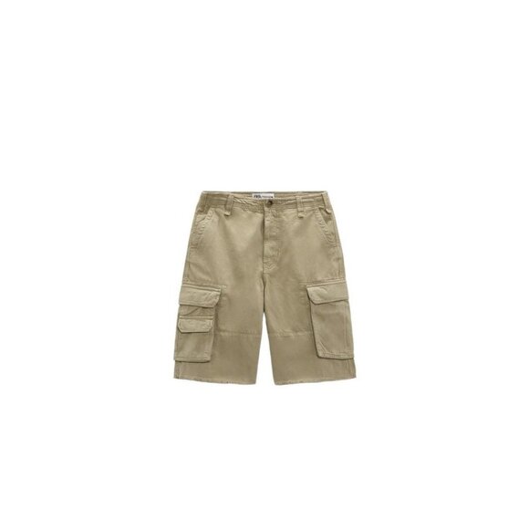 ZARA ZW THE UTILITY BERMUDA ECRU SIZE 12/26186/043